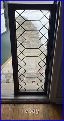 ANTIQUE TUDOR LEADED GLASS TRANSOM WINDOW coal region PA
