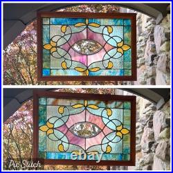 ANTIQUE VICTORIAN STAINED LEADED GLASS WINDOW SET(2) 1930s very good condition ANTIQUE VICTORIAN STAINED LEADED GLASS WINDOW SET(2) 1930s very good condition