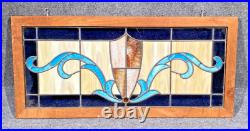 ANTIQUE VTG LEADED BEVELED GLASS TRANSOM WINDOW PANEL 16x35 ANTIQUE VTG LEADED BEVELED GLASS TRANSOM WINDOW PANEL 16x35