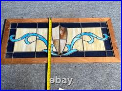 ANTIQUE VTG LEADED BEVELED GLASS TRANSOM WINDOW PANEL 16x35 ANTIQUE VTG LEADED BEVELED GLASS TRANSOM WINDOW PANEL 16x35