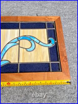 ANTIQUE VTG LEADED BEVELED GLASS TRANSOM WINDOW PANEL 16x35 ANTIQUE VTG LEADED BEVELED GLASS TRANSOM WINDOW PANEL 16x35