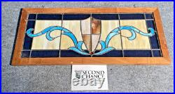 ANTIQUE VTG LEADED BEVELED GLASS TRANSOM WINDOW PANEL 16x35 ANTIQUE VTG LEADED BEVELED GLASS TRANSOM WINDOW PANEL 16x35