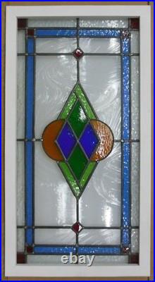 Abstract Large Old English Leaded Stained Glass Window 20' X 37.5