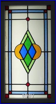 Abstract Large Old English Leaded Stained Glass Window 20' X 37.5