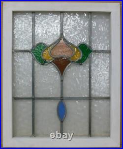 Abstract Midsize Old English Leaded Stained Glass Window 19 X 23.75