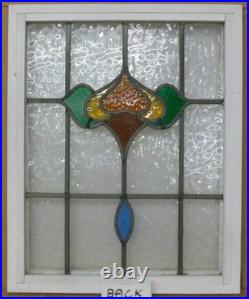 Abstract Midsize Old English Leaded Stained Glass Window 19 X 23.75