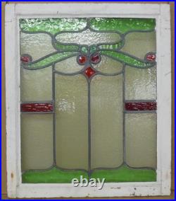 Abstract Midsize Old English Leaded Stained Glass Window 21.75 X 25.5
