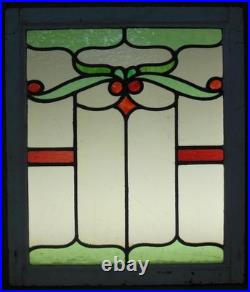 Abstract Midsize Old English Leaded Stained Glass Window 21.75 X 25.5