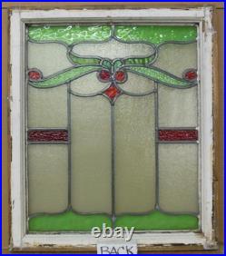 Abstract Midsize Old English Leaded Stained Glass Window 21.75 X 25.5