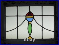 Abstract Midsize Old English Leaded Stained Glass Window 22.5 X 17.5