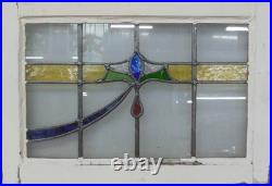 Abstract Midsize Old English Leaded Stained Glass Window 22.75 X 16