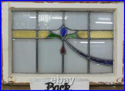 Abstract Midsize Old English Leaded Stained Glass Window 22.75 X 16