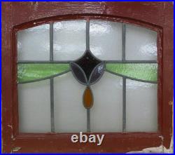 Abstract Midsize Old English Leaded Stained Glass Window 23.25 X 20.25
