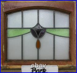 Abstract Midsize Old English Leaded Stained Glass Window 23.25 X 20.25