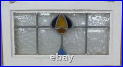 Abstract Midsize Old English Leaded Stained Glass Window 23.5 X 13