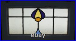 Abstract Midsize Old English Leaded Stained Glass Window 23.5 X 13