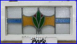 Abstract Midsize Old English Leaded Stained Glass Window 24.25 X 13