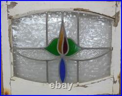 Abstract Midsize Old English Leaded Stained Glass Window 24 X 19.25