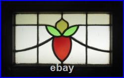 Abstract Midsize Old English Leaded Stained Glass Window 25.5 X 16.5