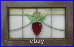 Abstract Midsize Old English Leaded Stained Glass Window 25.5 X 16.5