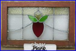 Abstract Midsize Old English Leaded Stained Glass Window 25.5 X 16.5