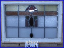Abstract Midsize Old English Leaded Stained Glass Window 25 X 17.75