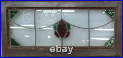 Abstract Midsize Old English Leaded Stained Glass Window 27.25 X 12.75