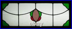 Abstract Midsize Old English Leaded Stained Glass Window 27.25 X 12.75