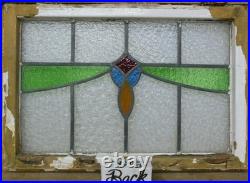 Abstract Midsize Old English Leaded Stained Glass Window 27.5 X 19