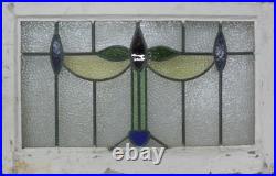 Abstract Midsize Old English Leaded Stained Glass Window 29.25 X 18.75