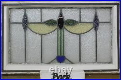 Abstract Midsize Old English Leaded Stained Glass Window 29.25 X 18.75