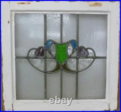 Abstract Old English Leaded Stained Glass Window 20.25 X 19.25
