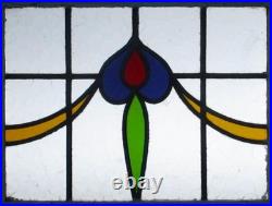 Abstract Old English Leaded Stained Glass Window 20.5 X 16.75