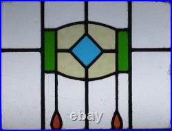 Abstract Old English Leaded Stained Glass Window 20.75 X 17