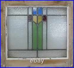 Abstract Old English Leaded Stained Glass Window 21.5 X 20.25