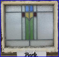 Abstract Old English Leaded Stained Glass Window 21.5 X 20.25