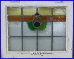 Abstract Old English Leaded Stained Glass Window 21.75 X 17.25