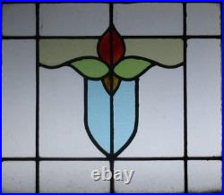 Abstract Old English Leaded Stained Glass Window 22.25 X 20