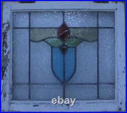Abstract Old English Leaded Stained Glass Window 22.25 X 20