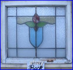 Abstract Old English Leaded Stained Glass Window 22.25 X 20