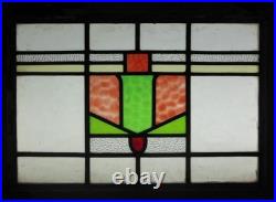 Abstract Old English Leaded Stained Glass Window 22 X 16.25