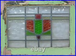 Abstract Old English Leaded Stained Glass Window 22 X 16.25