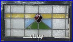Abstract Old English Leaded Stained Glass Window Transom 29.25 X 17