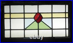 Abstract Old English Leaded Stained Glass Window Transom 29.25 X 17