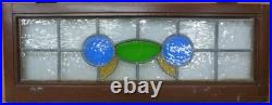 Abstract Old English Leaded Stained Glass Window Transom 33.5 X 12.75