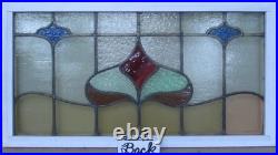 Abstract Old English Leaded Stained Glass Window Transom 35.75 X 19 Abstract Old English Leaded Stained Glass Window Transom 35.75 X 19