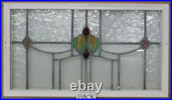 Abstract Old English Leaded Stained Glass Window Transom 35 X 20.25