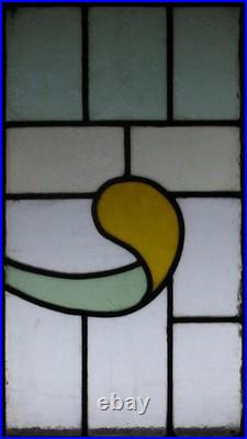Abstract Sash Midsize Old English Leaded Stained Glass Window 14 X 24.5