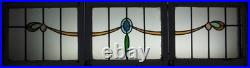 Abstract Set Of 3 Old English Leaded Stained Glass Windows 23 X 19.25
