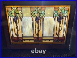 Amazing Arts Crafts-Stained Leaded Glass Window Circa 1900 40 x 29